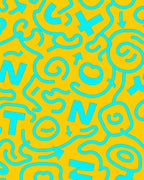 Bright Yellow Cyan Abstract Squiggles Rug