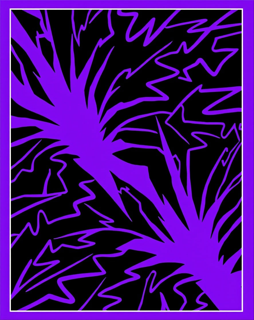 Vibrant Purple Jagged Explosion Rug