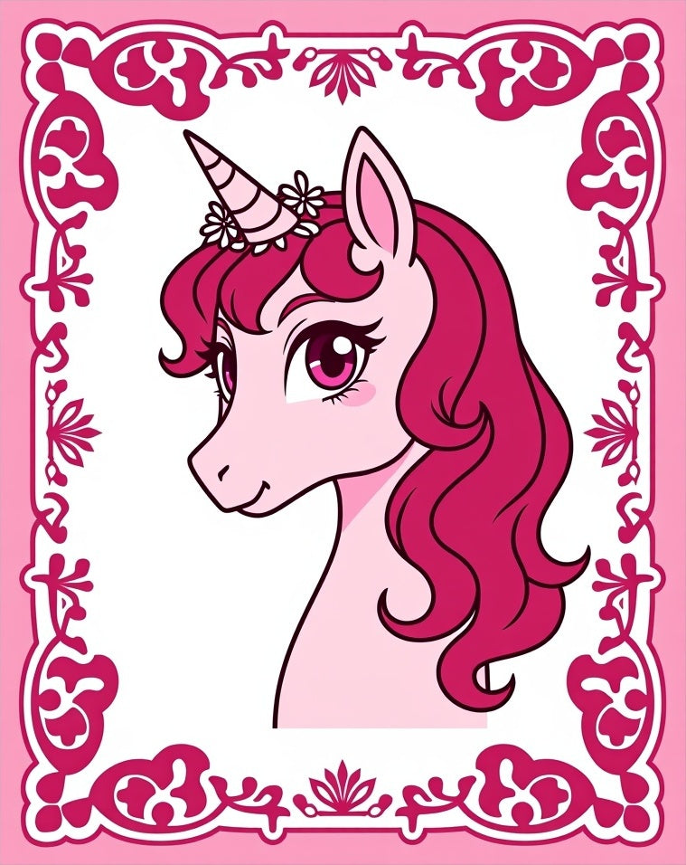 Pink Unicorn Flower Crown Beauty Rug