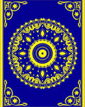Royal Blue Yellow Medallion Mandala Rug
