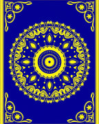 Royal Blue Yellow Medallion Mandala Rug