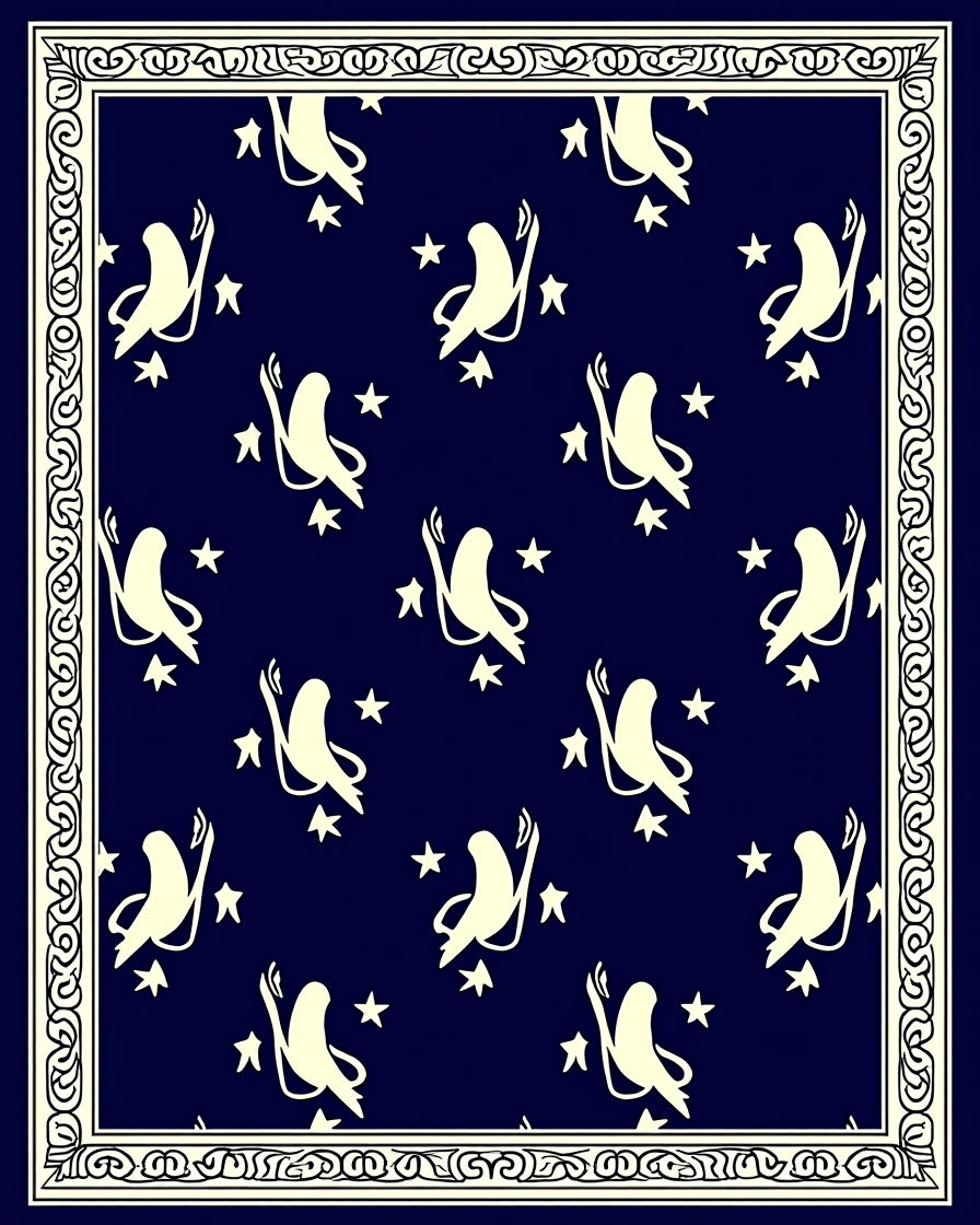 Cosmic Cream Banana Star Jam Rug