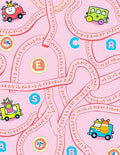 Pink Cartoon Maze Adventure Cars Rug