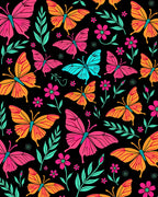 Vibrant Butterfly Garden Floral Spread Rug