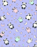 Whimsical Panda Moon Stars Lavender Rug