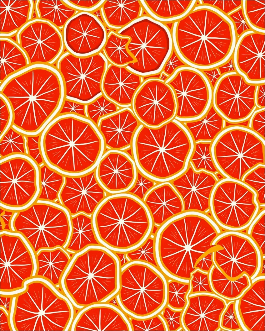 Vibrant Orange Slice Medley Rug