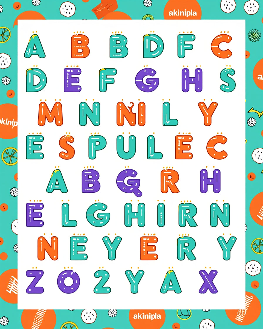 Colorful Alphabet Letters Playful Arrangement Rug