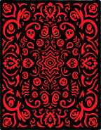 Crimson Black Ornate Swirl Rug