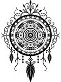 Ornate Black Mandala Dream Catcher Rug