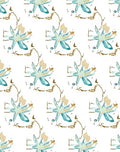 Abstract Teal Blossom In Tan Strokes Rug
