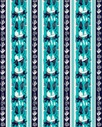Turquoise Striped Abstract Organic Shapes Rug