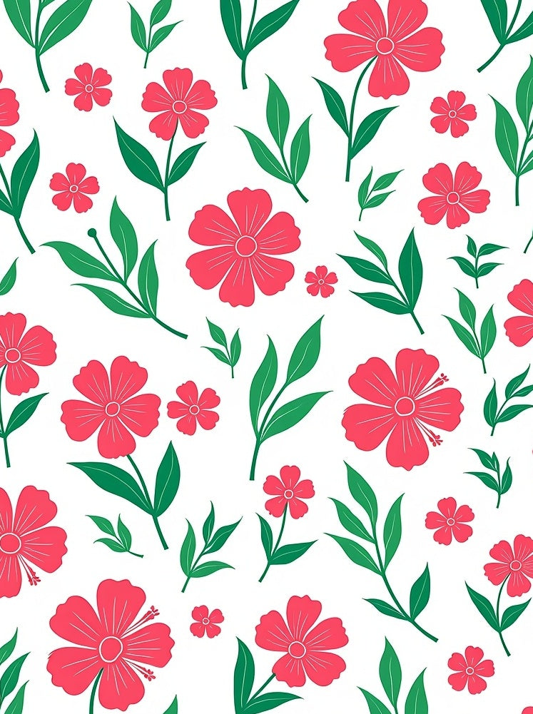 Coral Pink Floral Branches Rug