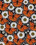 Orange Butterfly Daisy Garden Rug