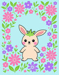 Cute Bunny Surrounded By Spring Flowers Rug