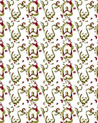 Warm Red Olive Organic Swirl Rug