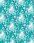 Teal Swirl Abstract Flowing Shapes Rug