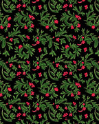 Emerald Green Red Berry Vines Rug
