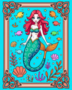 Aqua Mermaid With Coral And Fish Rug