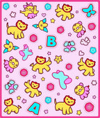 Cute Yellow Animal Butterflies Flowers Letters Rug