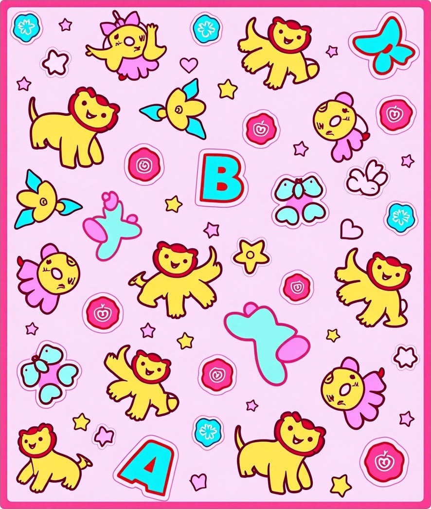 Cute Yellow Animal Butterflies Flowers Letters Rug