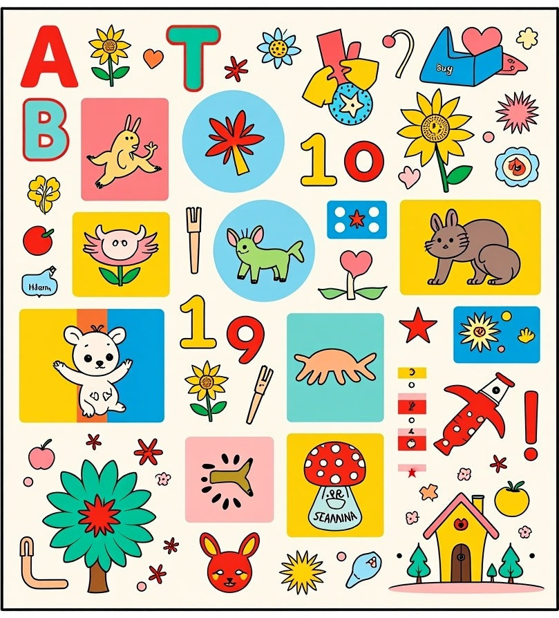 Whimsical Alphabet And Animals Ragdoll Rug