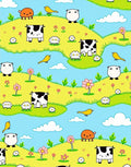 Cheery Farmyard Animals Blooming Flowers Rug