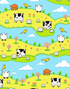 Cheery Farmyard Animals Blooming Flowers Rug