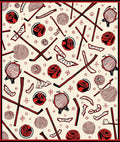 Vibrant Red Hockey Stick Puck Graphic Rug