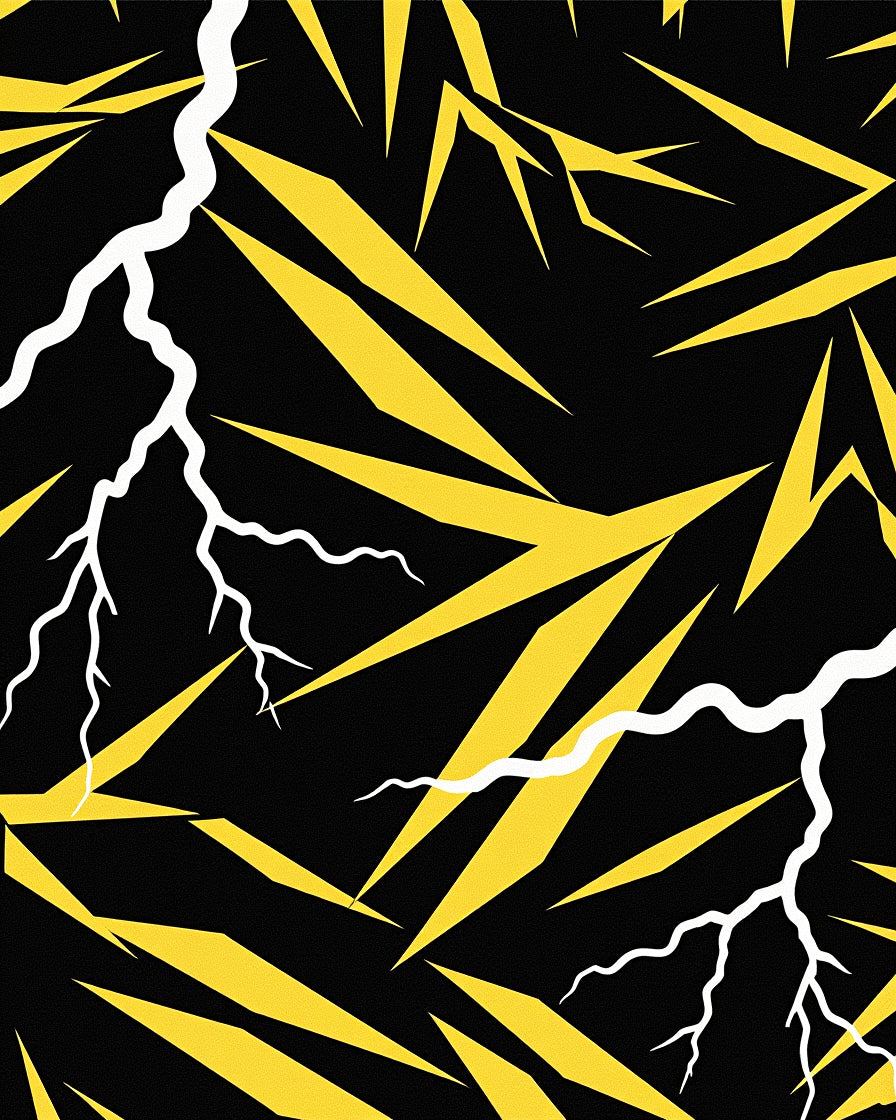 Sharp Yellow Lightning Strike Rug