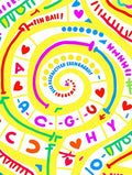 Funky Yellow Spiral Graphic Rug