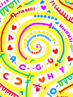 Funky Yellow Spiral Graphic Rug