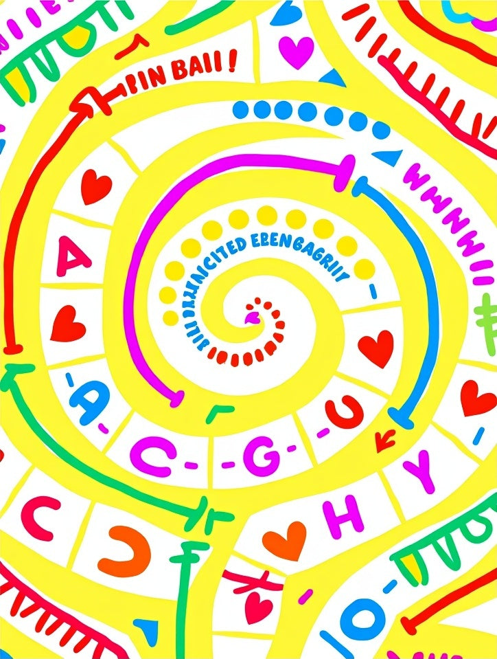 Funky Yellow Spiral Graphic Rug
