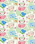 Whimsical Pink Bunny Cream Swirl Rug