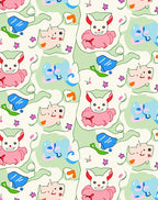 Whimsical Pink Bunny Cream Swirl Rug