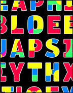 Bold Alphabet Collage Black Rug