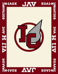 Crimson Interlocking Letters Emblem Rug
