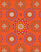 Vibrant Mandala Medallion Orange Rug