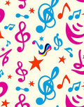 Vibrant Musical Notes And Stars Rug