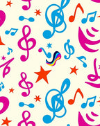 Vibrant Musical Notes And Stars Rug