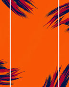 Vibrant Orange Abstract Brushstroke Rug