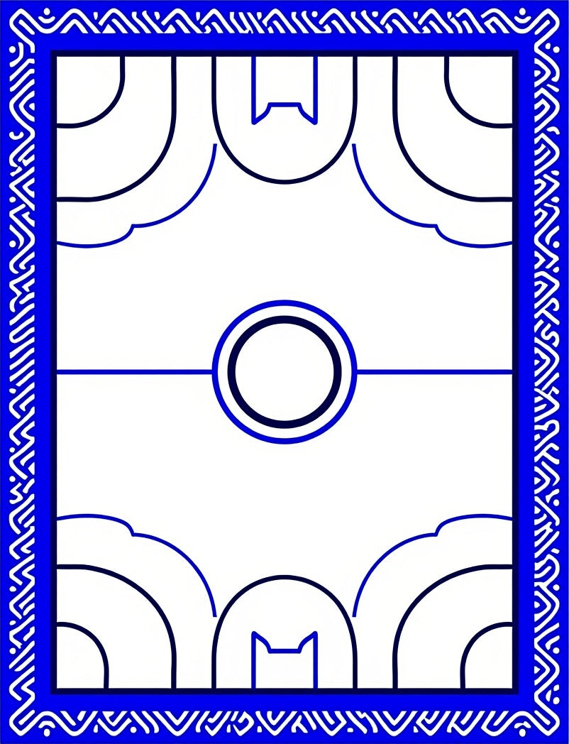 Bold Blue Geometric Arch and Circle Rug