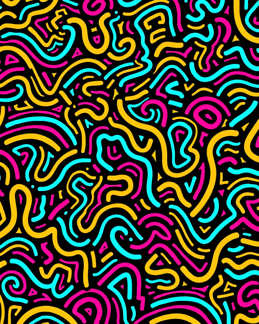 Vibrant Retro Swirl Abstraction Rug