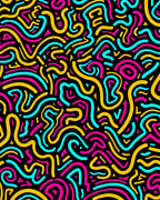 Vibrant Retro Swirl Abstraction Rug
