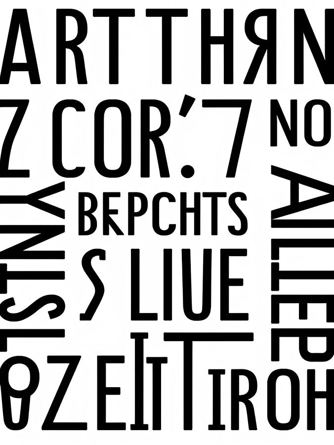 Black White Bold Typography Collage Rug