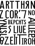 Black White Bold Typography Collage Rug