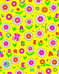 Groovy Daisy Letters Yellow Bright Rug