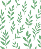 Soft Green Leafy Branch Arrangement Rug