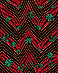 Bold Red Chevron Floral Bloom Rug