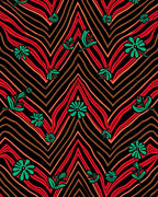Bold Red Chevron Floral Bloom Rug