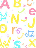 Pastel Alphabet Hearts Arrows Rug